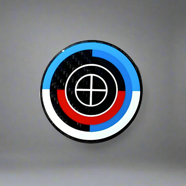 BMW 50th Anniversary Style Carbon Fibre Steering Wheel Emblem (45MM) 