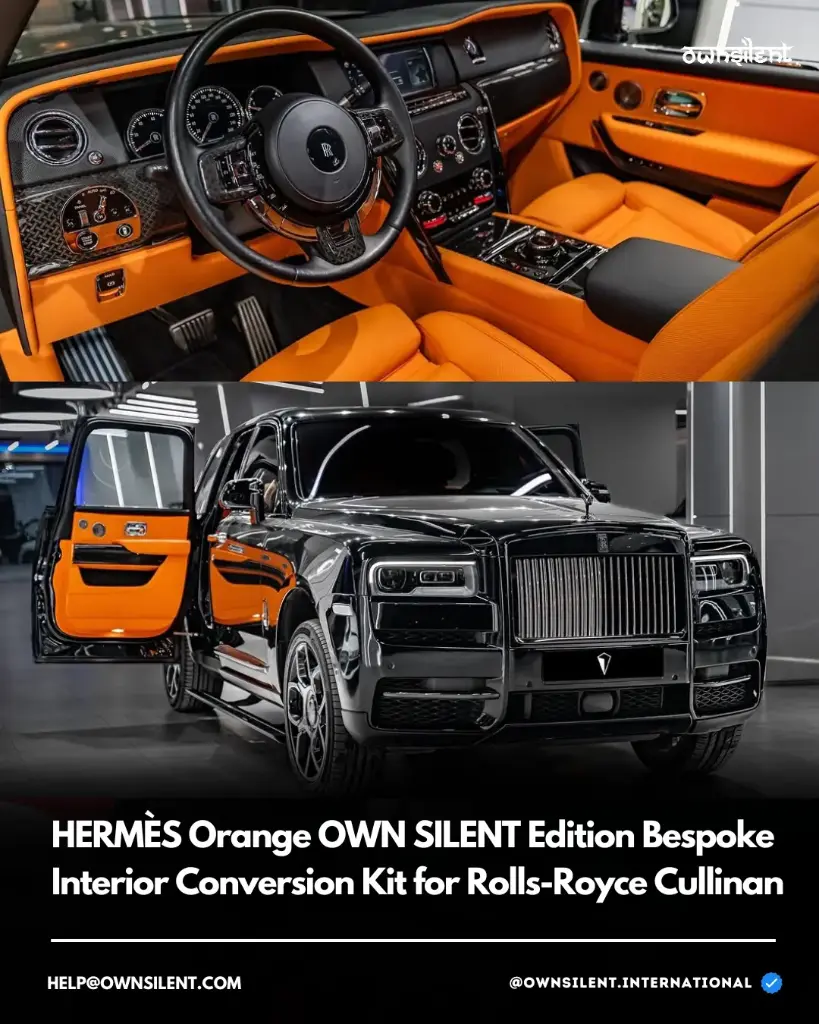 HERMÈS Orange OWN SILENT Edition Bespoke Interior Conversion Kit for Rolls-Royce Cullinan (2018-2024)