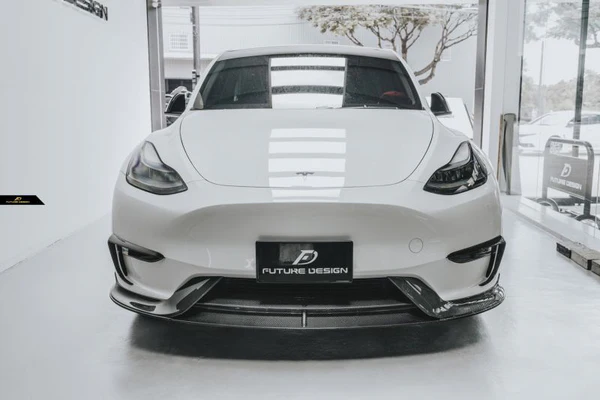 Tesla Model Y Future Design Carbon Fibre Front Lip Spoiler 