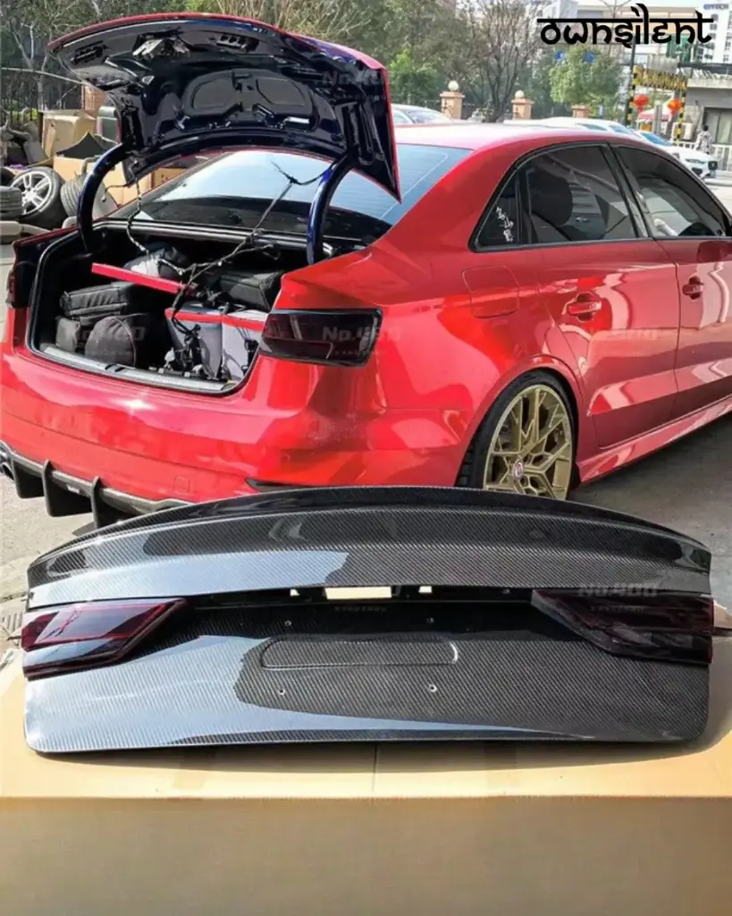 KARBEL CARBON DRY CARBON FIBER DUCKTAIL REAR TRUNK LID FOR AUDI A3 & A3 S LINE & S3 & RS3 2014-2020 SEDAN