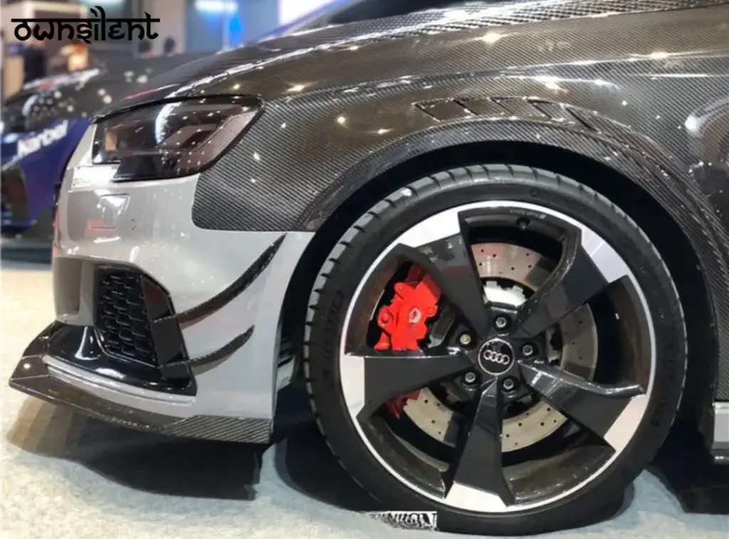 KARBEL CARBON DRY CARBON FIBER FRONT BUMPER CANARDS FOR AUDI RS3 2018-2020