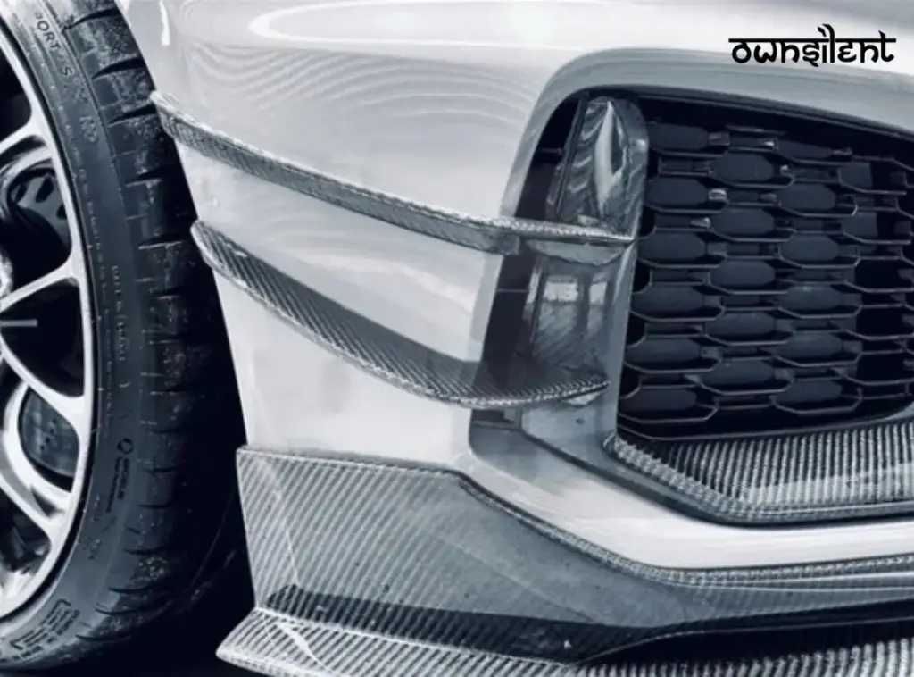 CARBON FIBER FRONT BUMPER CANARDS for AUDI RS4 A4 AVANT B9 2018-2020