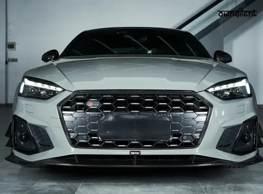 KARBEL CARBON DRY CARBON FIBER FRONT LIP VER.2 FOR AUDI S5 & A5 S LINE 2020-ON B9.5