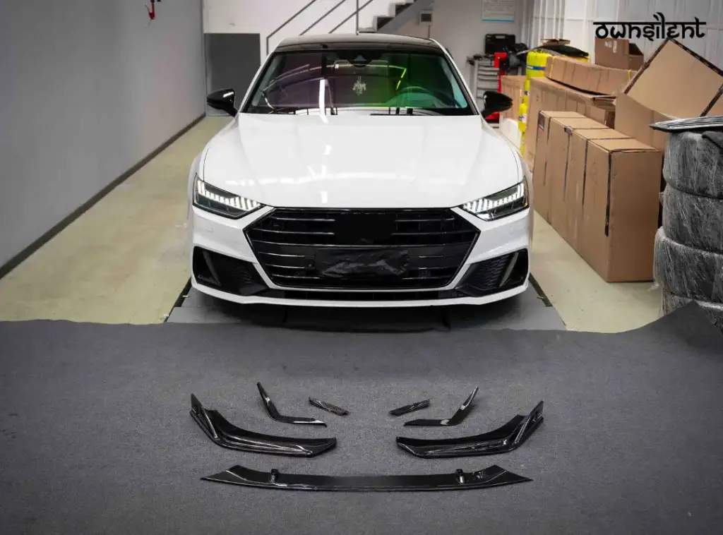 DRY CARBON FRONT LIP CANARDS for AUDI A7 4K8 2018+