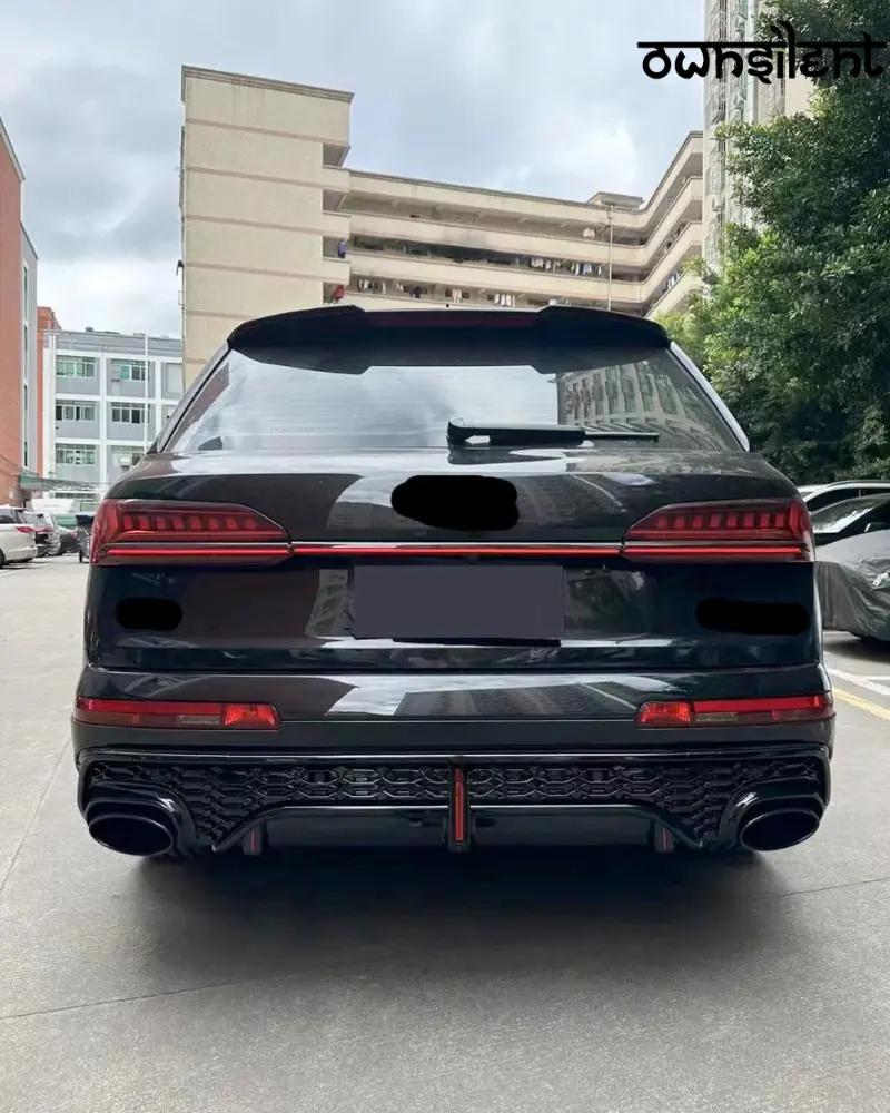 REAR DIFFUSER WITH EXHAUST TIPS for AUDI Q7 4M FACELIFT 2019 - 2024 | RSQ7 STYLE