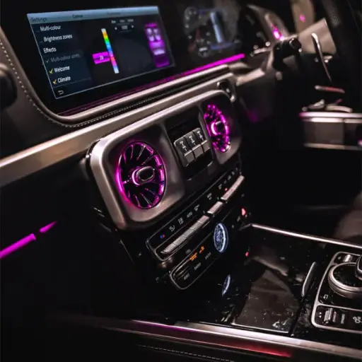 Ambient light for Mercedes G Wagon coded and controlled from car screen (2019-2023)