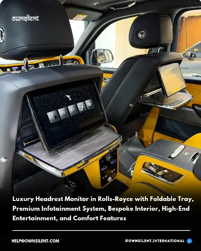 Luxury Headrest Monitor with Foldable Tray for Rolls-Royce – Premium Infotainment & Comfort