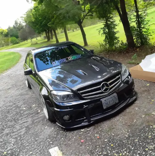Mercedes Benz C-Class (W204/C204) Black Edition Style Carbon Fibre Hood/Bonnet Replacement 