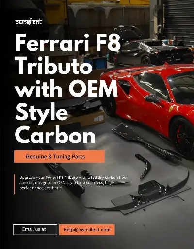 Ferrari F8 Tributo Full OEM-Style Dry Carbon Fiber Aero Kit – Complete Exterior Upgrade