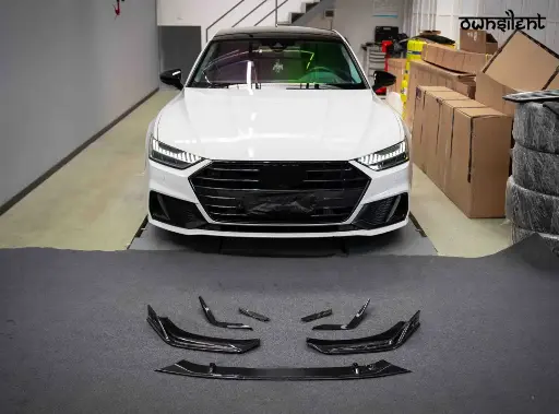 DRY CARBON FRONT LIP CANARDS for AUDI A7 4K8 2018+